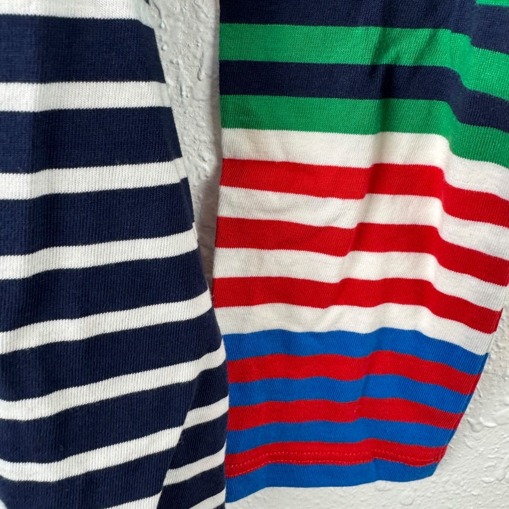 Boden Womens Navy White Striped Long Sleeve Boat Neck Top Multi Color Cuff US 6